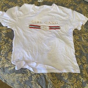 Girl Gang white t shirt size x large